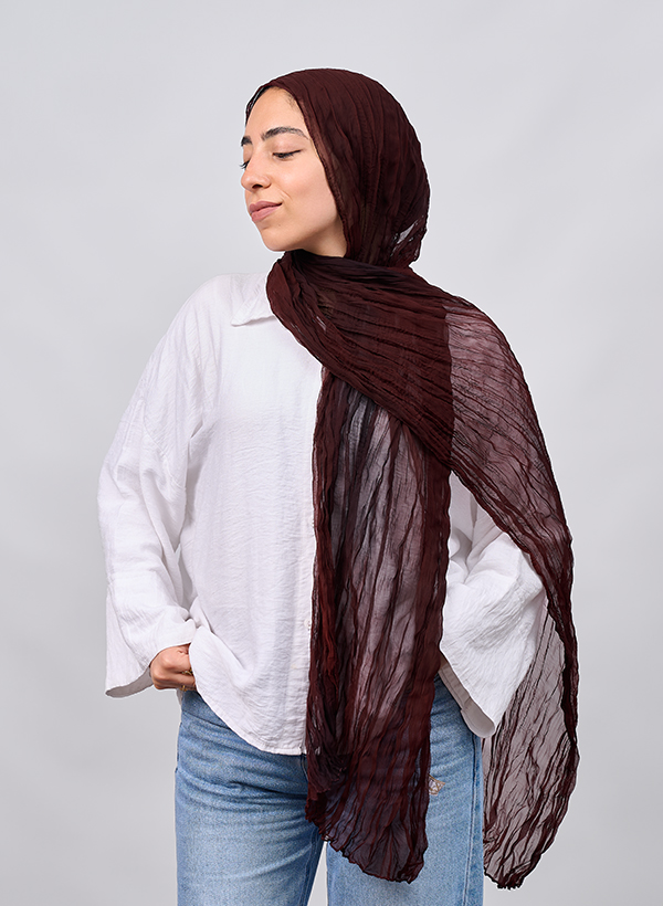 طرحة شيفون سادة كرمشة - قائد ستور