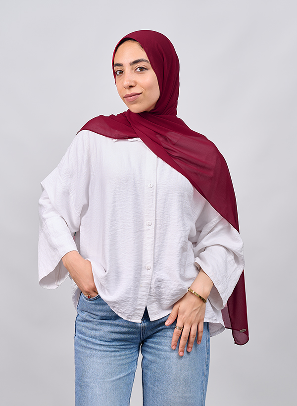 طرحة شيفون سادة - قائد ستور